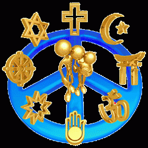 Religions of the world, symbolized